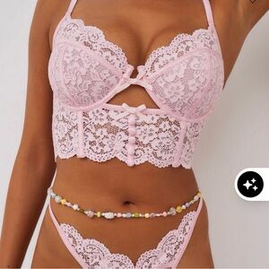 Pink Lace Lingerie Bra Top